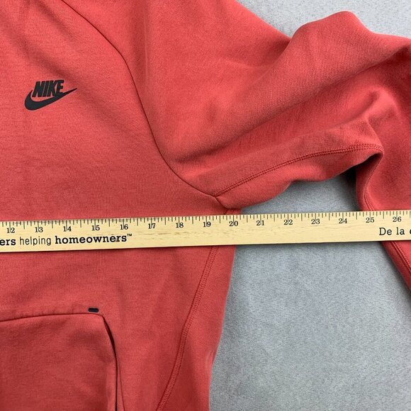 Nike Mens Sweater Small Salmon Pink Red Full Zip Hoodie Tech Fleece Windrunner - Picture 8 of 13